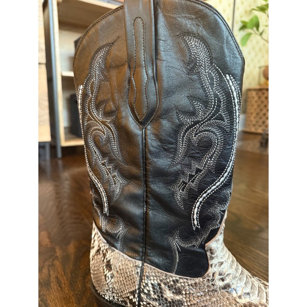 New Jb Dillon Reserve Python Leather Western Cowb… - image 3